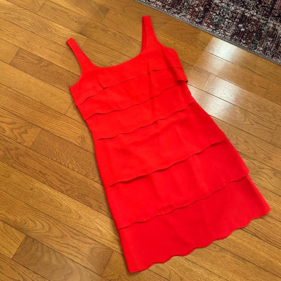 Red Layered Mini Dress - Picture 2 of 4